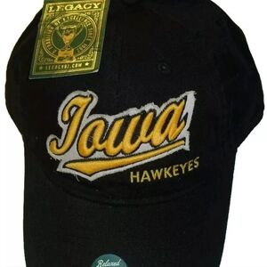 Iowa Hawkeyes All Black Adjustable Strapback hat Ncaa New